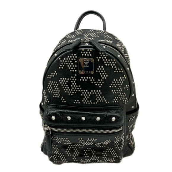 MCM Black Leather Backpack - Picture 1 of 15